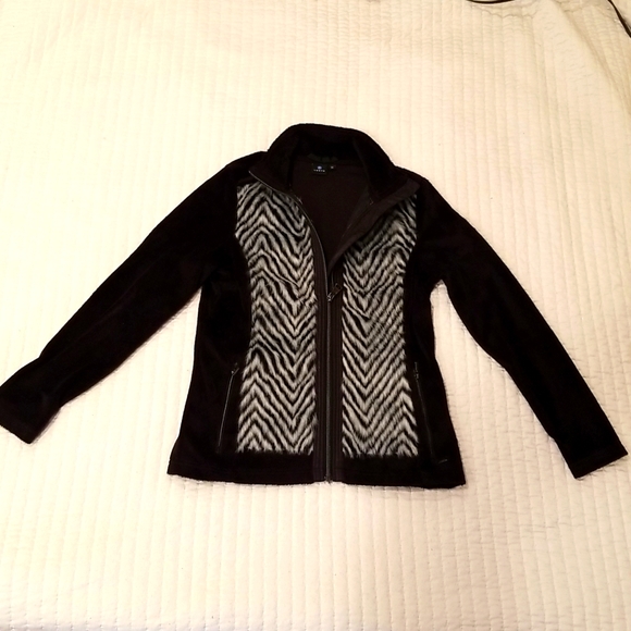 Luhta Medium Fleece Black Zebra Striped Ski under layer - Picture 1 of 3